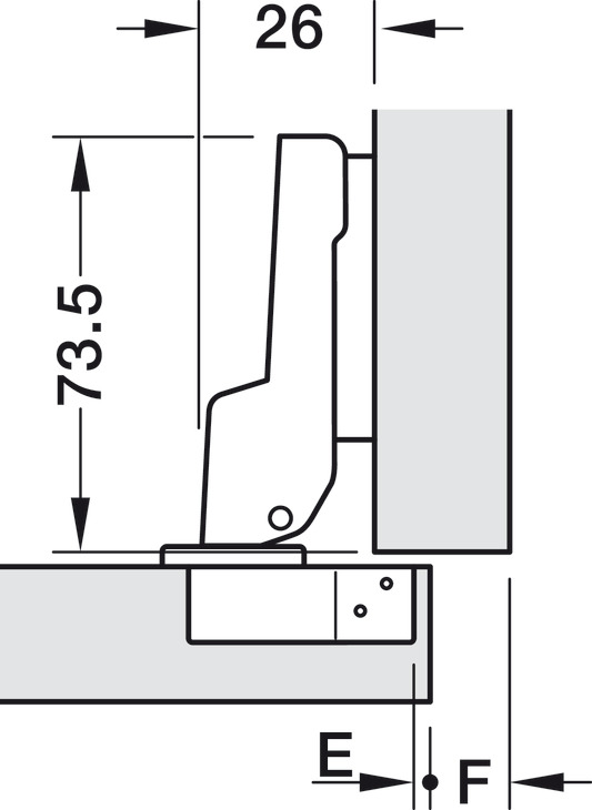M310 110D Hinge Qck HO 45/9.5 US NP