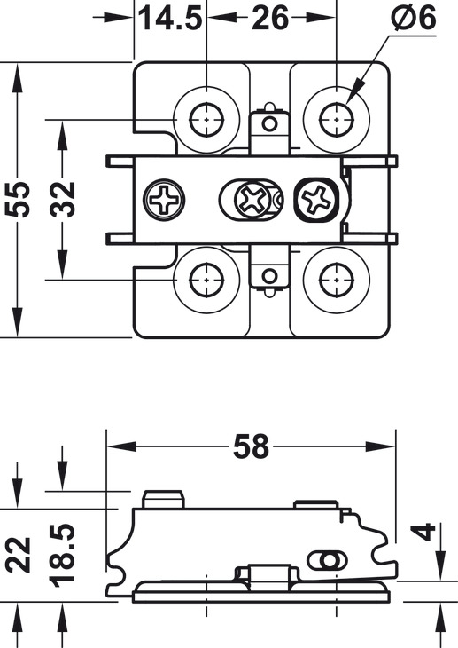 M.Plt for 900mm Dr NP Blk