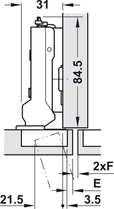 Tiomos 110D Hinge Clk HO Imp w SC NP