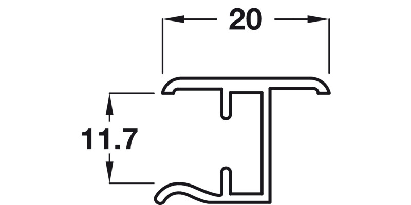 Plinth Connector Linear 146mm Copper
