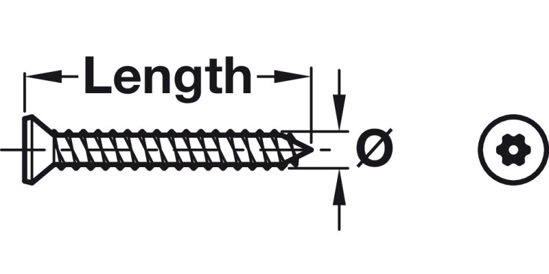 Security Screw 6 Lobe Csk T25 4.8x38mm