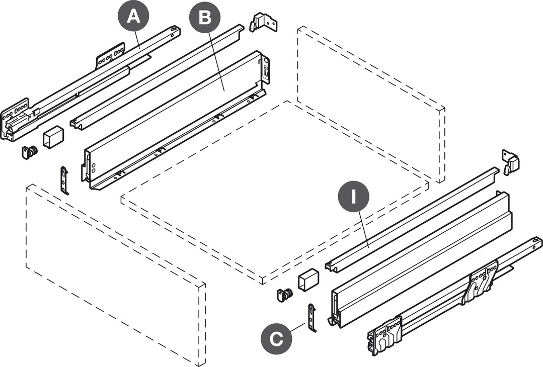 NPS Recangular Rail Set 450mm Zir
