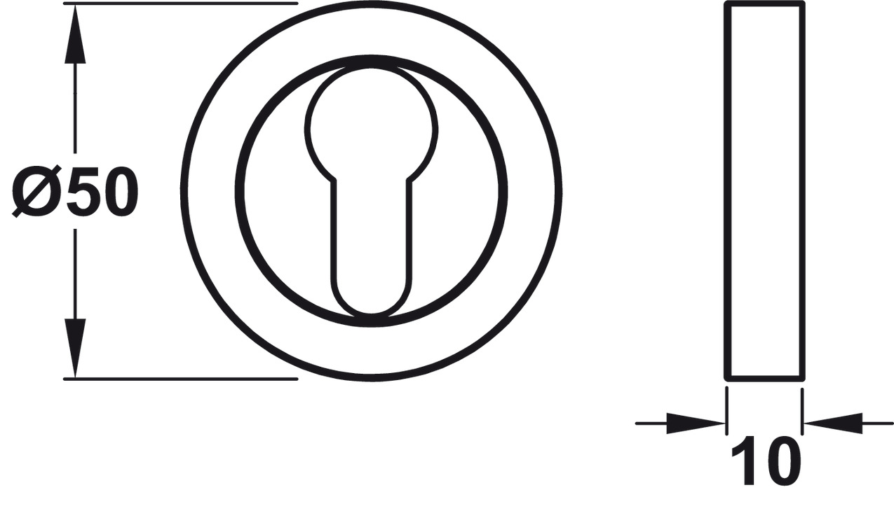Bari D50mm Escutcheon Profile Cyl ZA MB