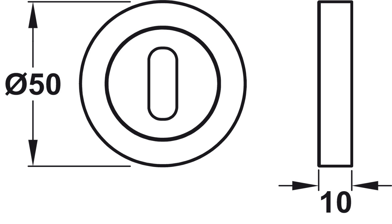 Bari D50mm Escutcheon Std KW ZA AB