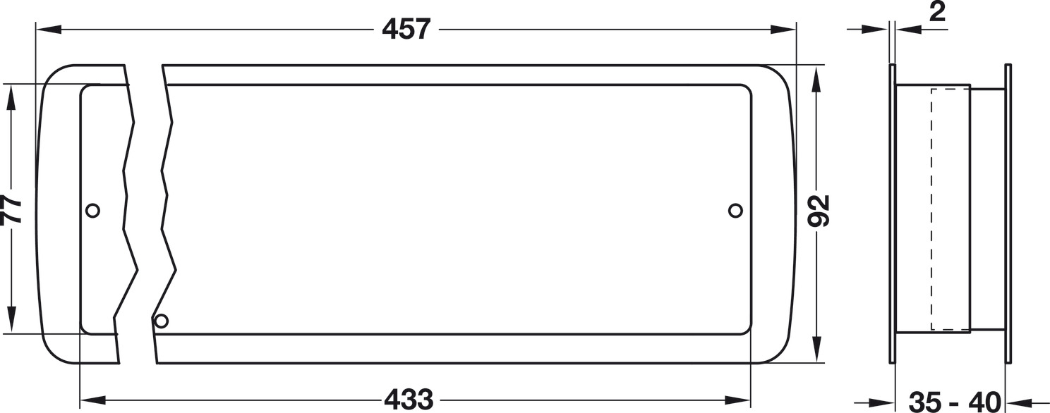 Door Vent Grille RM 457x92mm Pl Maple
