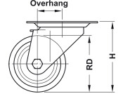 D80mm Castor Swivel w Brake PL Galv