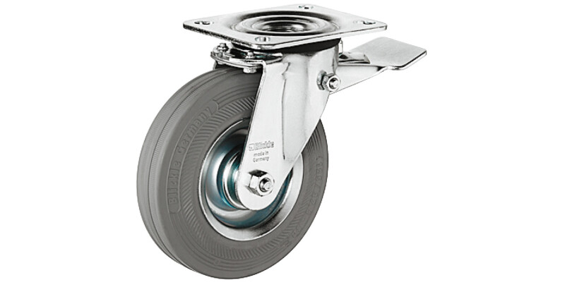D80mm Castor Fixed wo Brake PL Galv