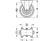 D80mm Castor Fixed wo Brake PL Galv