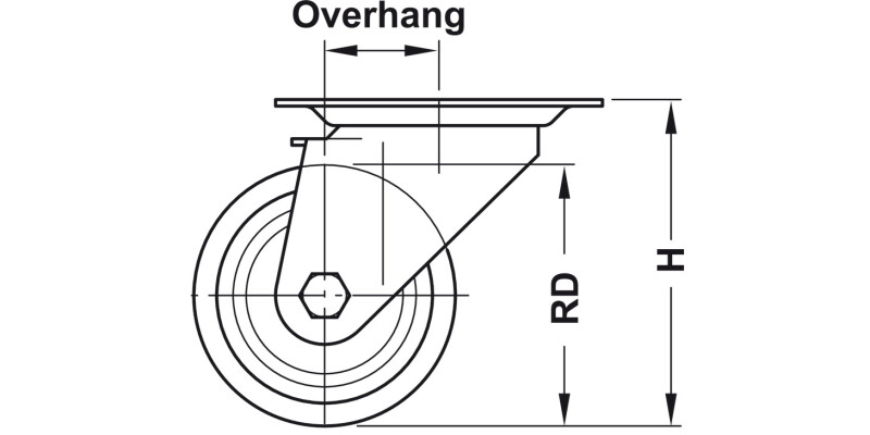 D125mm Castor Swivel wo Brake PL Galv