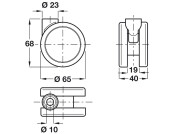 D65mm Twin Castor Swivel wo Brake Pin Al