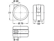 D75mm Twin Castor Swivel wo Brake Pin Al