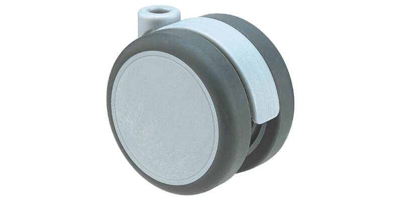 Swivel Twin Wheel Castor, without Brake, &Oslash; 75 mm, Hooded, &Oslash; 10 mm Pin Hole