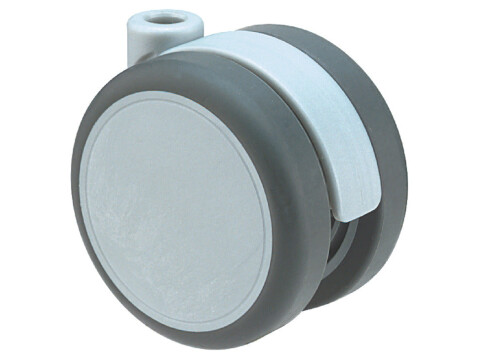 Swivel Twin Wheel Castor, without Brake, &Oslash; 75 mm, Hooded, &Oslash; 10 mm Pin Hole