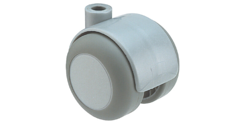 Swivel Twin Wheel Castor, without Brake, &Oslash; 50 mm, Hooded, &Oslash; 8 mm Pin Hole