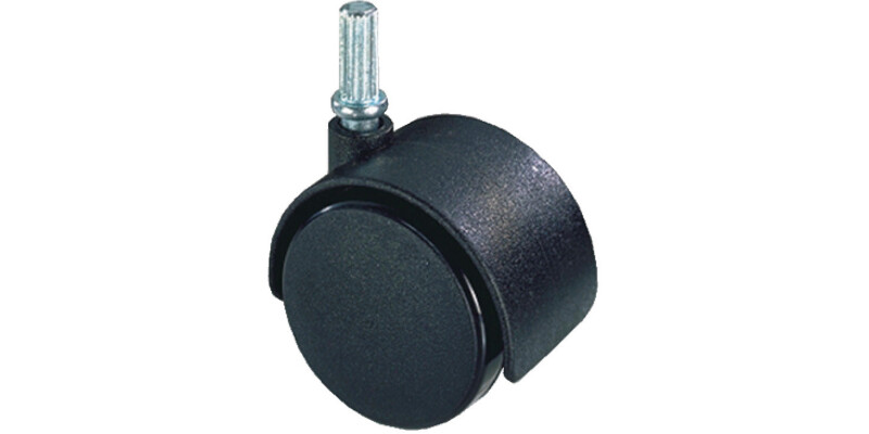 Swivel Twin Wheel Castor, without Brake, &Oslash; 30 mm, Hooded, Press Fit