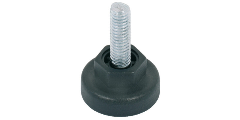 Base Leveller, with Hexagonal Nut and M8 x 22 mm Threaded Bolt, Plastic