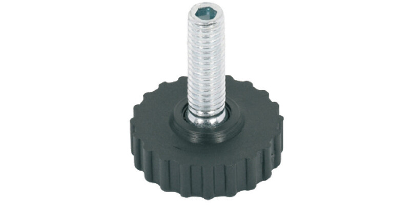 Base Leveller, with Ball Joint and M8 x 22 mm Threaded Bolt, Plastic