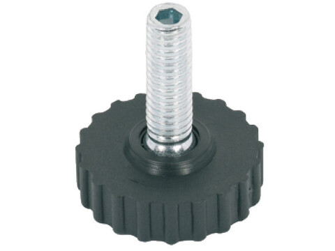 Base Leveller, with Ball Joint and M8 x 22 mm Threaded Bolt, Plastic