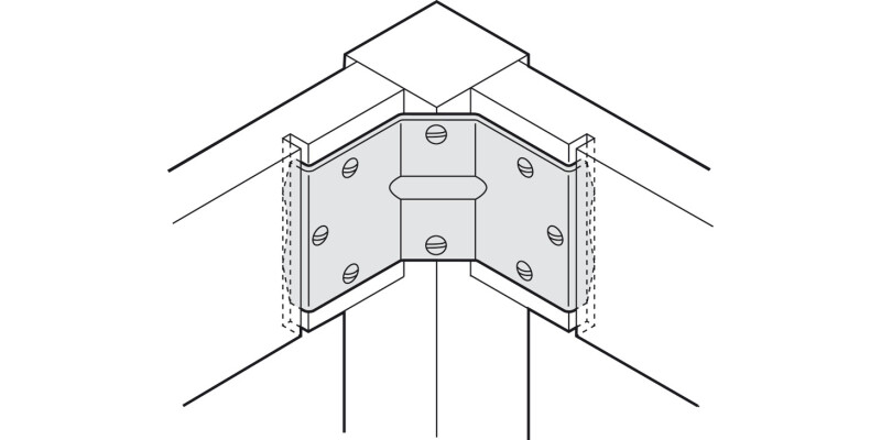 Table Corner Brace 70mm St Galv