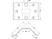 Table Corner Brace 70mm St Galv