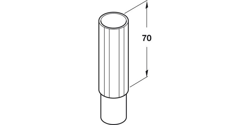 Plinth Shaft Extension Pc 70mm Pl Black