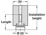 Plinth Adj Fit Screw 75mm 100x34x34mm