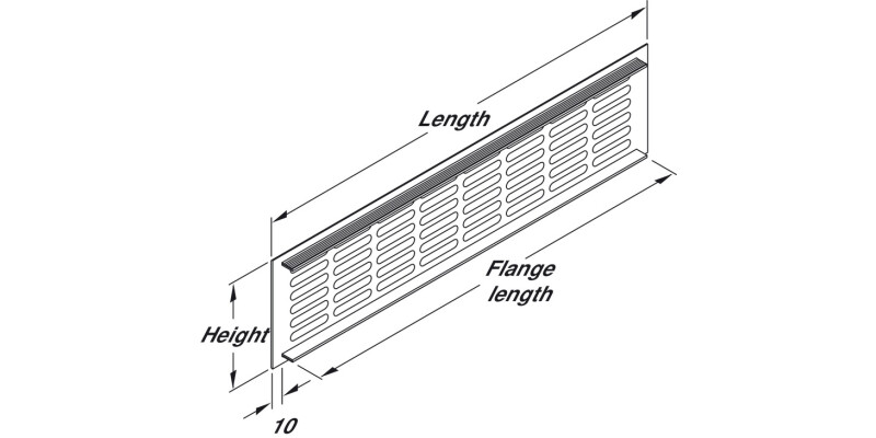 Vent Grille RM 400x130mm Alu Slv F1