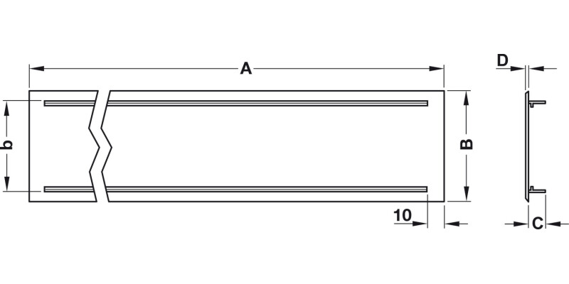 Vent Grille RM 1000x100mm Lt Alloy SlvF1