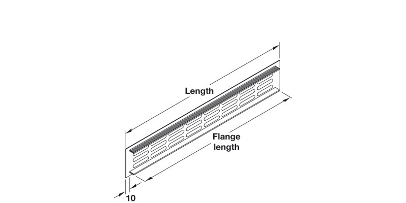 Vent Grille RM 1000x100mm Lt Alloy SlvF1