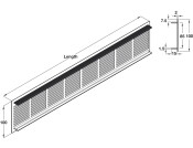 Vent Grille PF Slot 500x100mm AA Slv F1