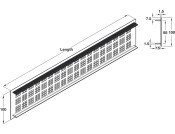 Vent Grille PF Sqr 1000x100mm AA Slv F1