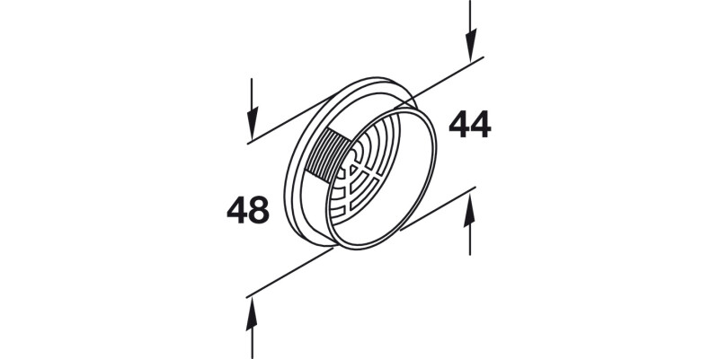 Vent Trim RM D48mm Pl White