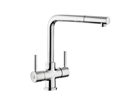 Mixer Tap, Dual Lever, with Pull Out Spray, Rangemaster Aquadisc 5