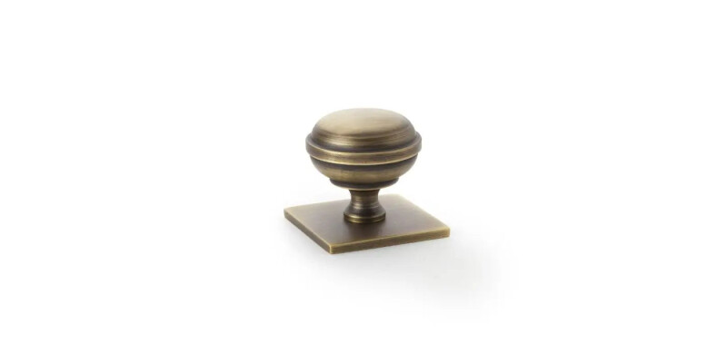 Alexander and Wilks Quantock Cupboard Knob on Square Backplate