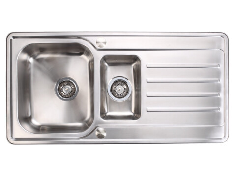 Sink, 1.5 Bowl with Drainer, Stainless Steel, H&auml;fele Abbey