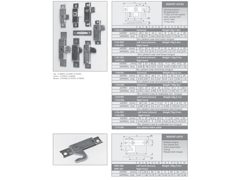 5589 HOOKED BOLT BUDGET LOCK - 112MM
