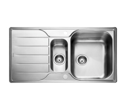 Sink, 1.5 Bowl with Drainer, Stainless Steel, Rangemaster Michigan