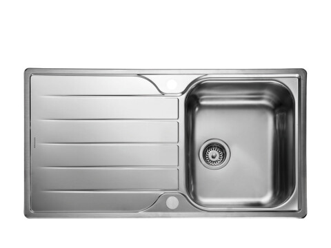 Sink, 1.0 Bowl with Drainer, Stainless Steel, Rangemaster Michigan
