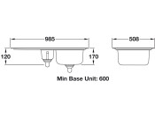 RM OL9852L/ Oakland St/St 1.5B LH Sink