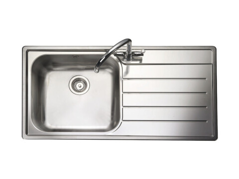 Sink, 1.0 Bowl with Drainer, Stainless Steel, Rangemaster Oakland