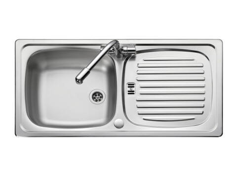 Sink, 1.0 Bowl with Drainer, Stainless Steel, Rangemaster Euroline