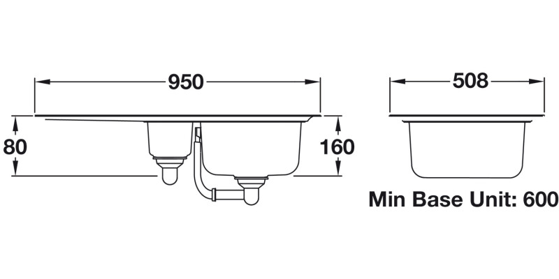 RM BL9502/ Baltimore St/St 1.5B Sink
