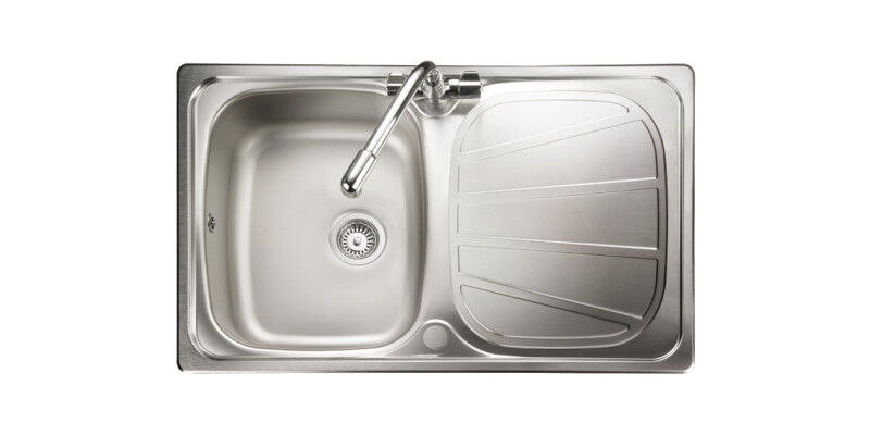 Sink, 1.0 Bowl with Drainer, Stainless Steel, Compact, Rangemaster Baltimore