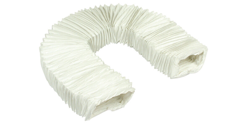 Flexi Hose, Flame Retardant PVC, White, Flat, Manrose