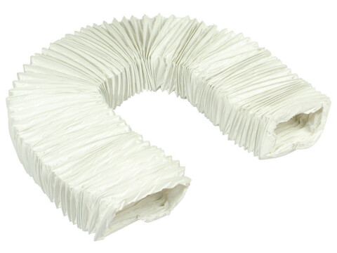 Flexi Hose, Flame Retardant PVC, White, Flat, Manrose
