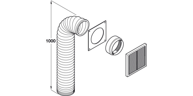 Ducting Set, Length 1000 mm, Manrose