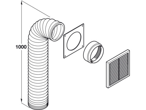 Ducting Set, Length 1000 mm, Manrose