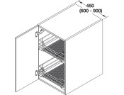 VS SUB 450mm PO Bskt Hinged 1xSph Chr