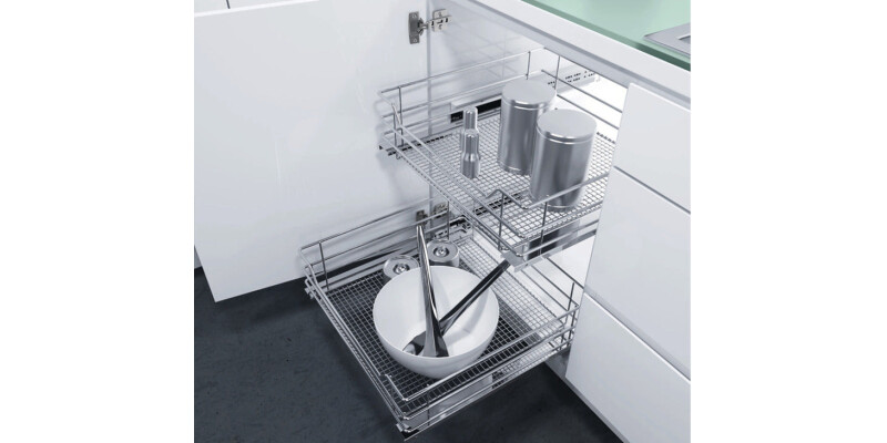 Pull Out Storage Basket, with Saphir Mesh Chrome Wire, for Hinged Door Cabinets,