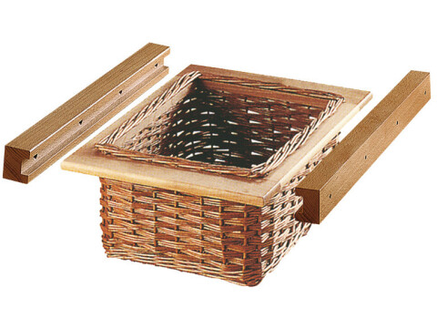 Wicker Basket Set, with Runners, for Cabinet Width 500 mm